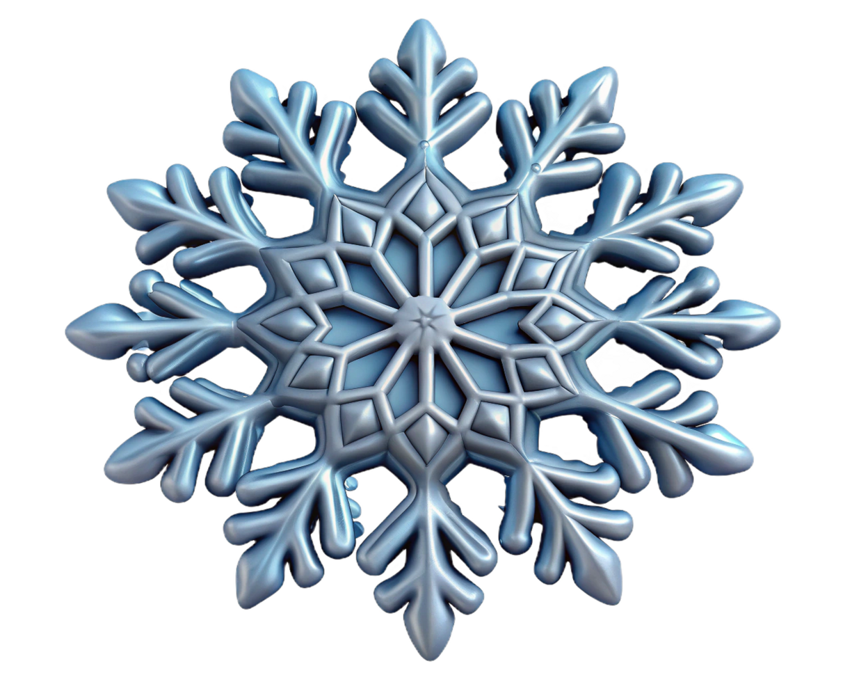 Intricate Silver Snowflake on Vibrant Abstract Background png