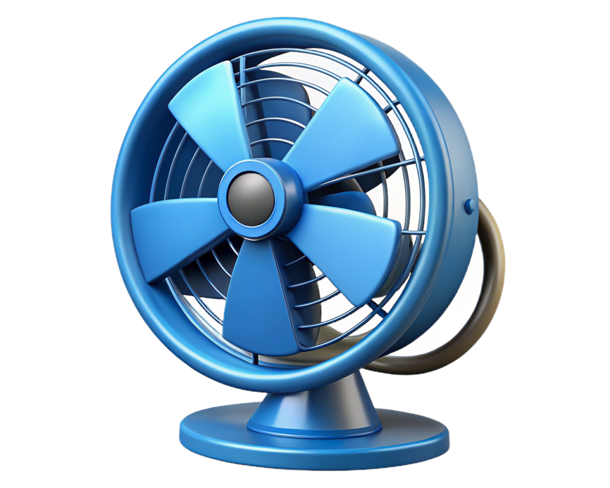 Blue Desk Fan, Cooling Appliance, Home Device, Air Circulation png