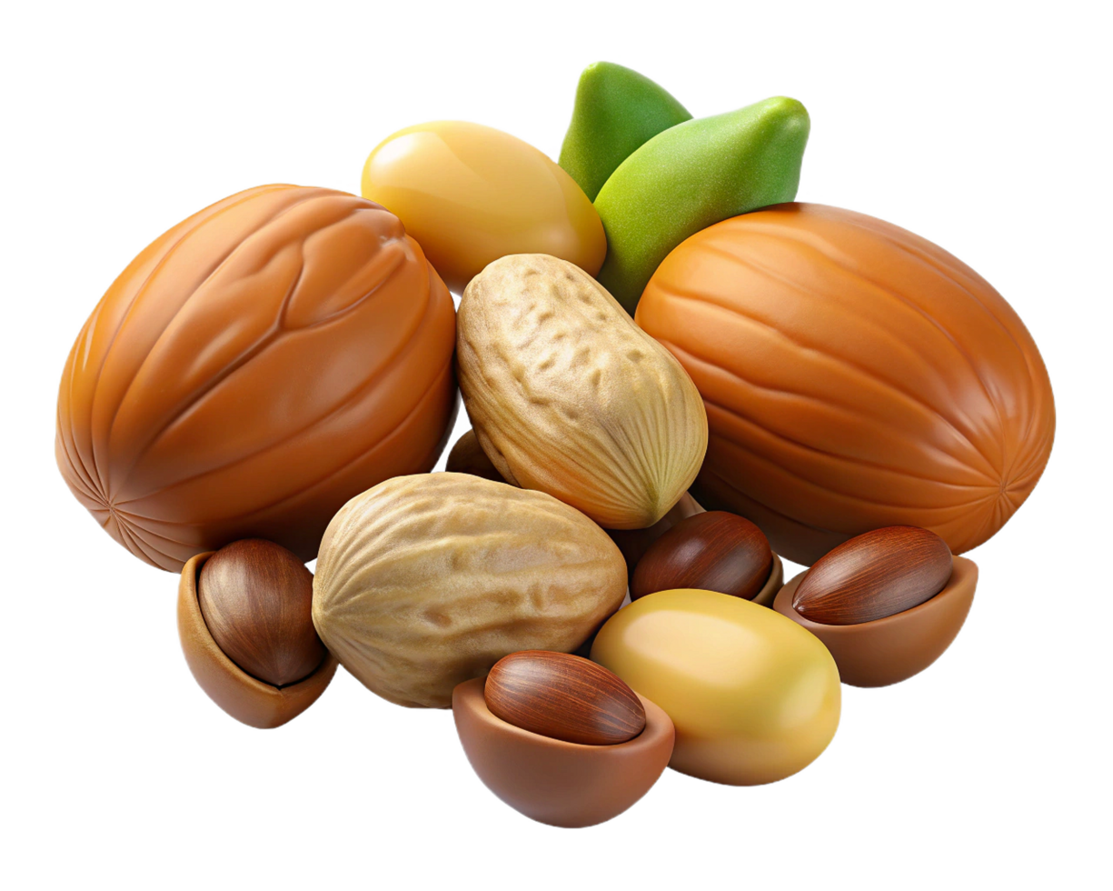 Assortment of Nuts and Seeds Walnuts, Peanuts, Argan, and More png