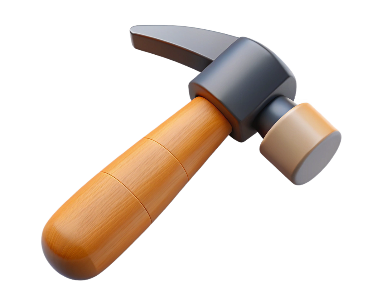 Claw Hammer Tool Wooden Handle Construction Repair Building Home Improvement png