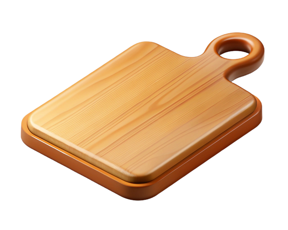 Wooden Cutting Board, Kitchen Utensil, Chopping Block, Cooking Tool, Food Prep, Square Shape, Handle png