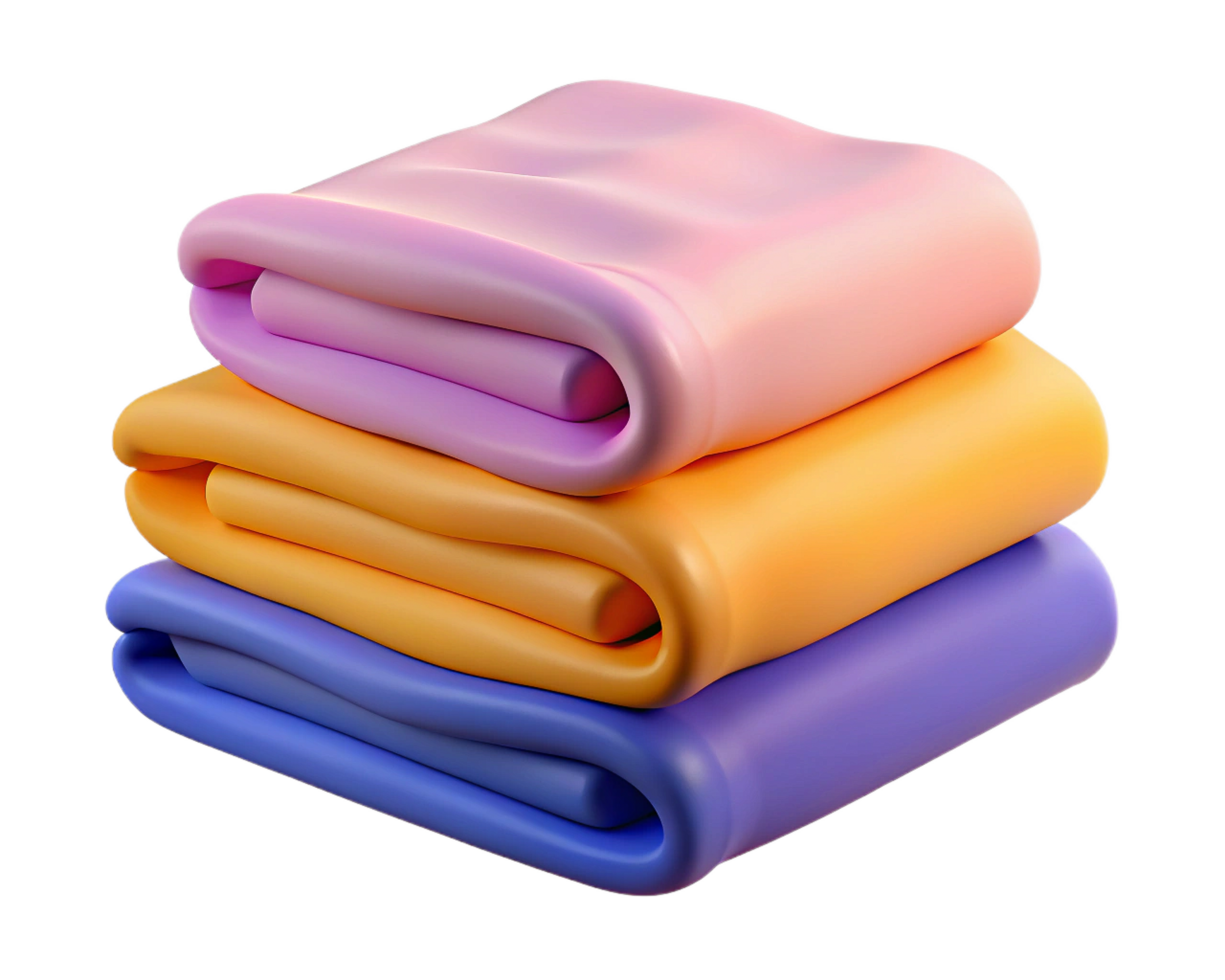 Soft Pastel Folded Blankets, Cozy Textiles Stack, Home Comfort png