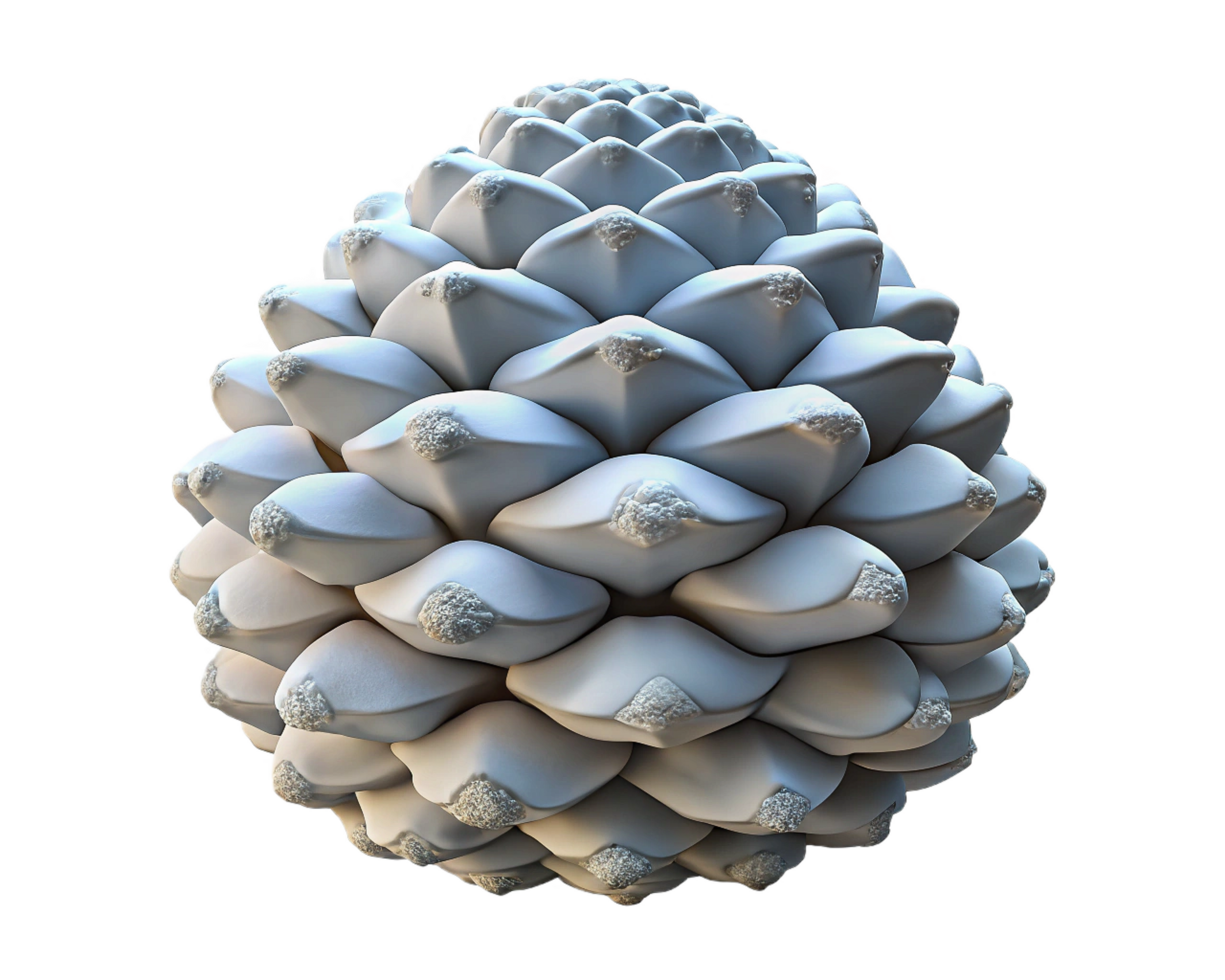 Abstract Digital Art Gray Pine Cone, Glitch Background, 3D Render png