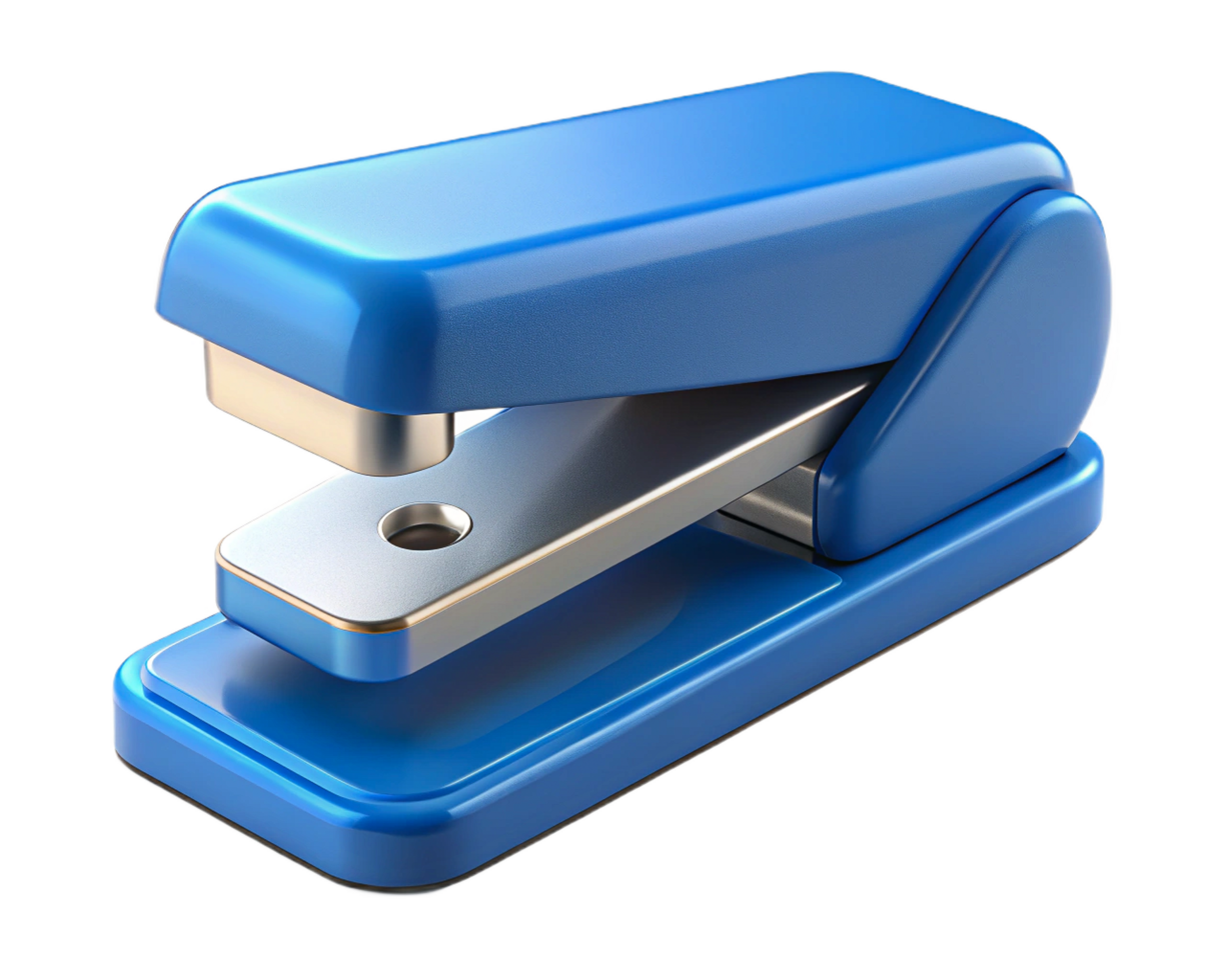 Blue Office Stapler, Desk Supplies, Paper Fastener, Stationary Item png