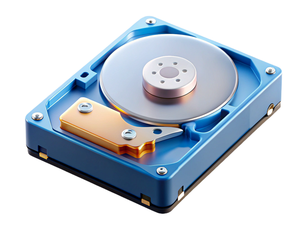 Blue Hard Drive Disk Platter Storage Technology Data Center png