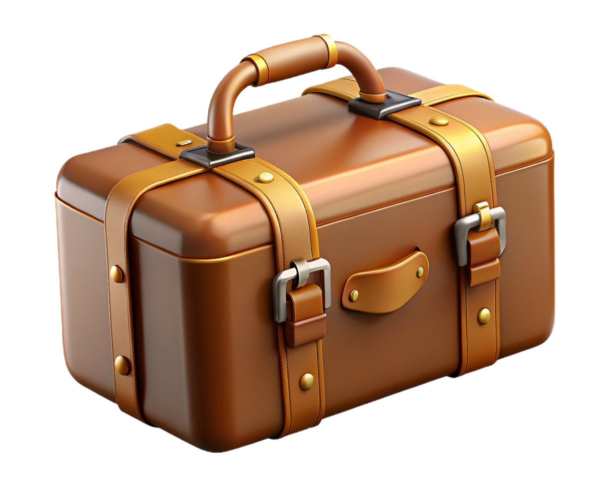 Vintage Brown Leather Suitcase Travel, Retro, Journey, Antique, Bag png