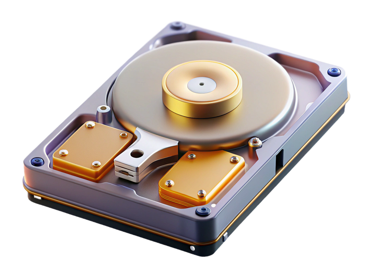 Hard Disk Drive Components Platter, Actuator, Gold, Technology png