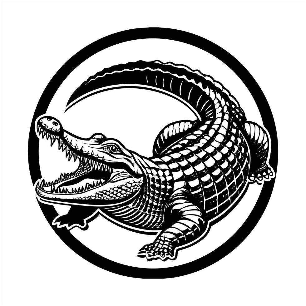 Crocodile Outline Images vector