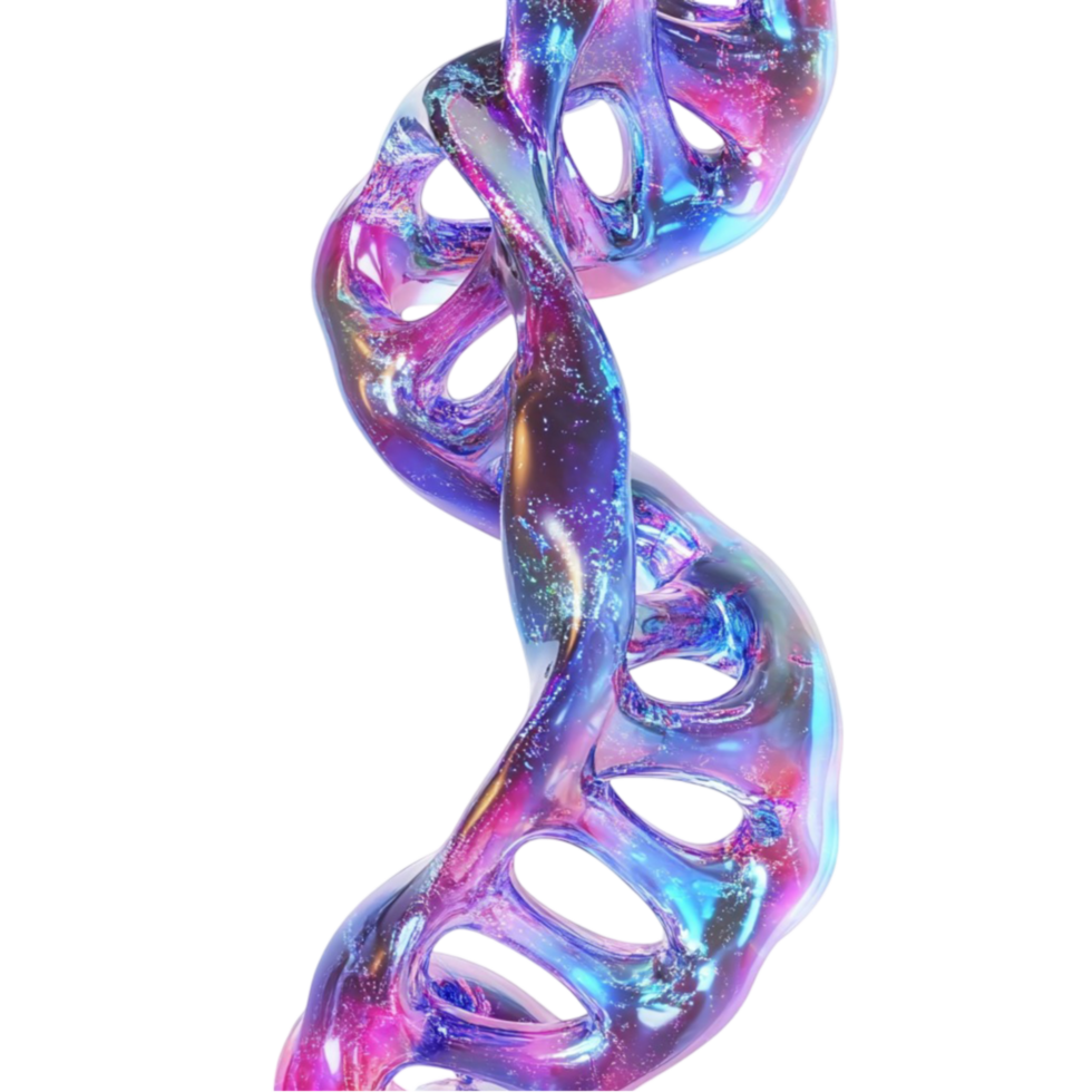 Iridescent DNA Helix Model png