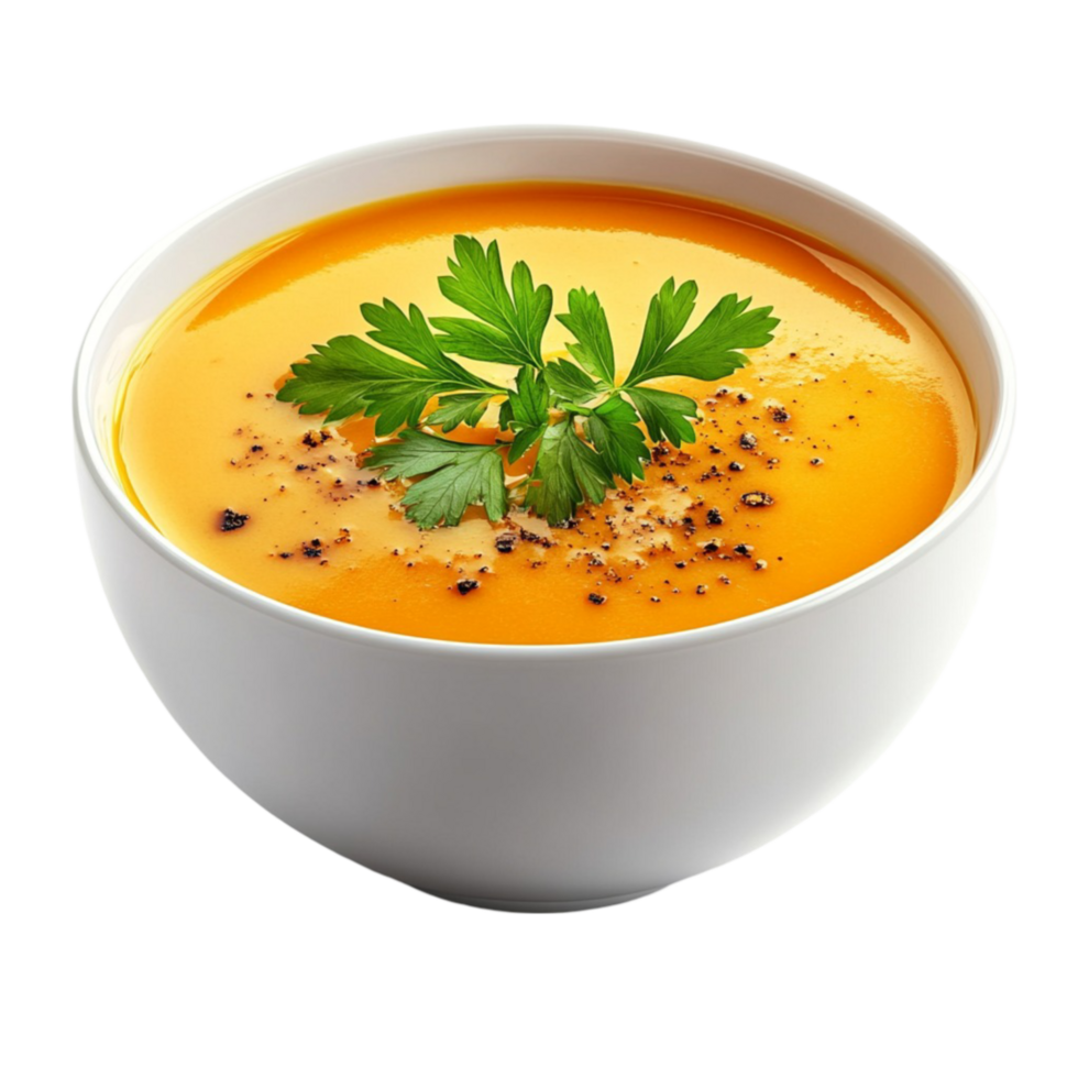 Creamy Soup Bowl with Garnish png
