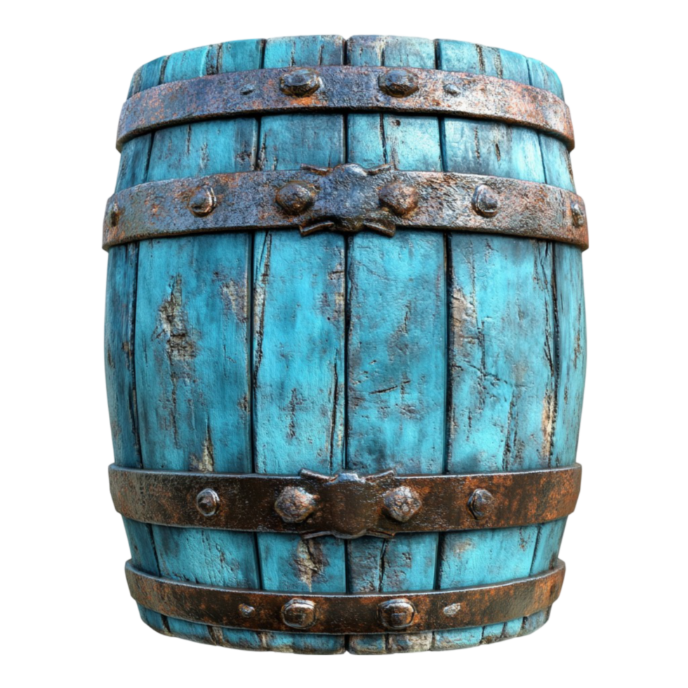 Wooden Barrel with Rivets png