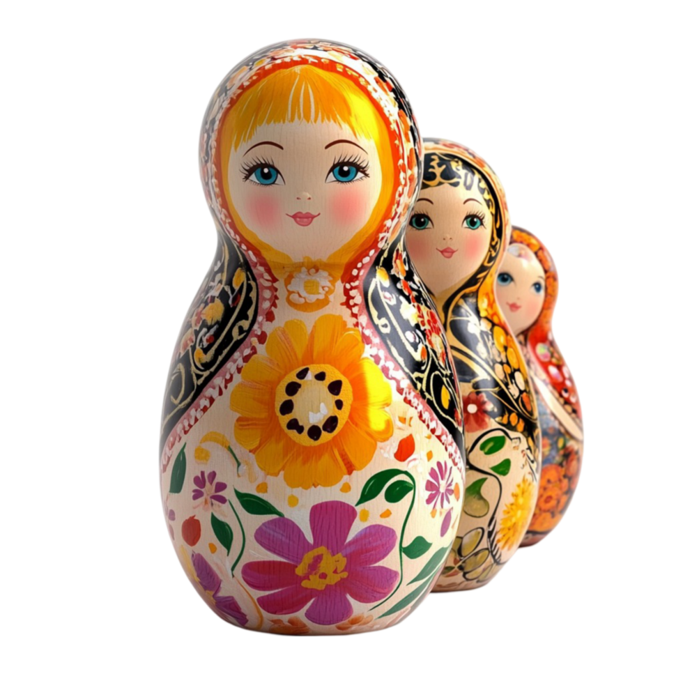 Colorful Russian Matryoshka Nesting Dolls png