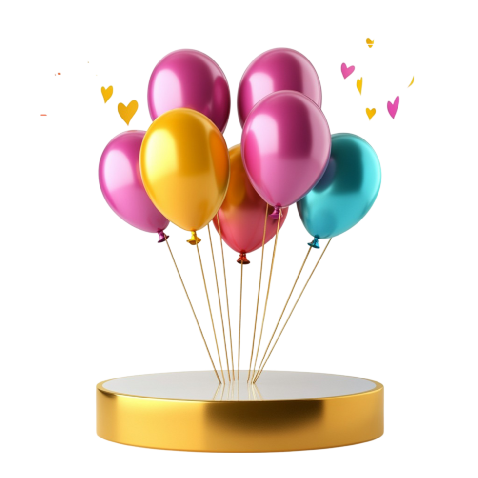 Colorful Balloons on Platform png
