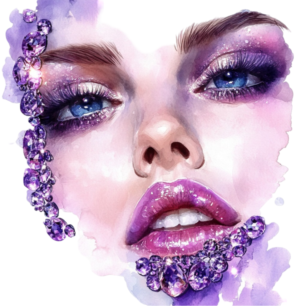 Creative Face Art with Gems png
