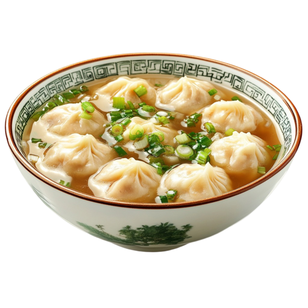 Soup Bowl with Delicious Dumplings png