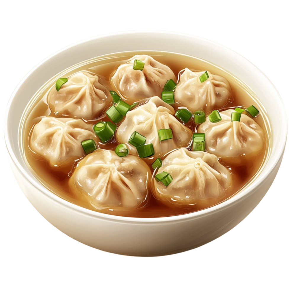 Steaming Soup Dumplings in a Bowl png