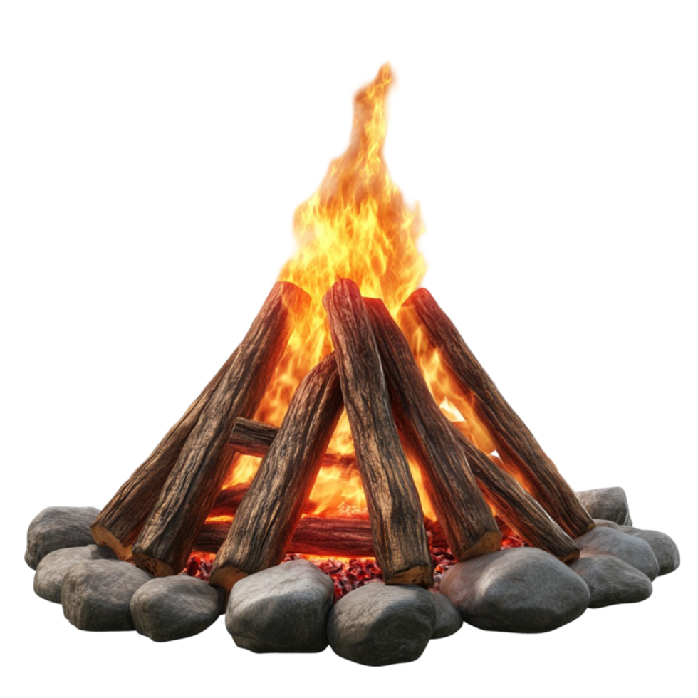 Fire Pit with Logs and Firewood for a Cozy Campfire png