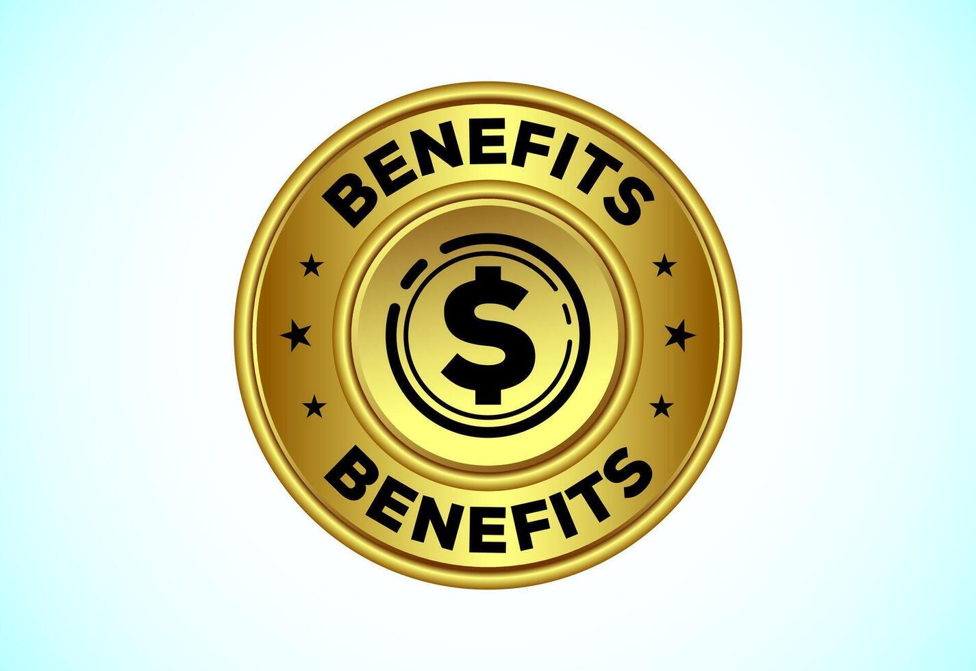 Benefits icon illustration. Benefits button for mobile app, and website UI design. vector