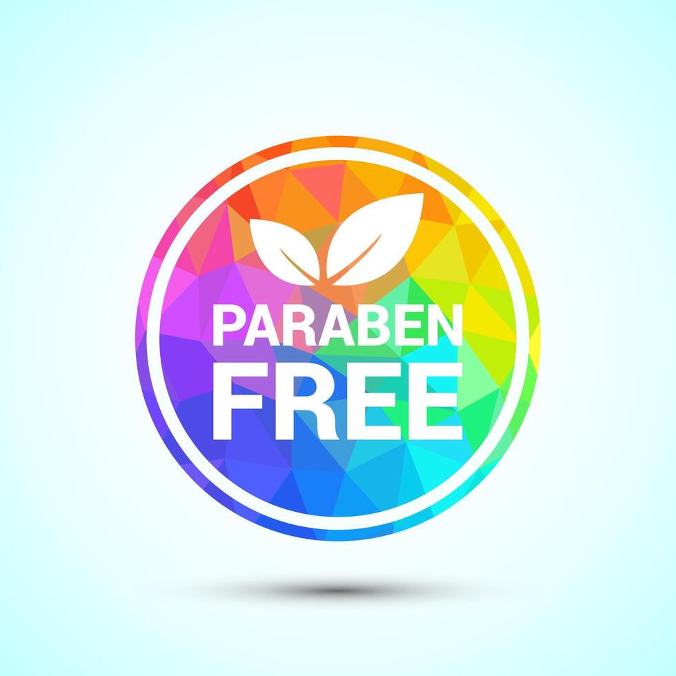 Paraben free icon design illustration, suitable for product label Low poly style vector