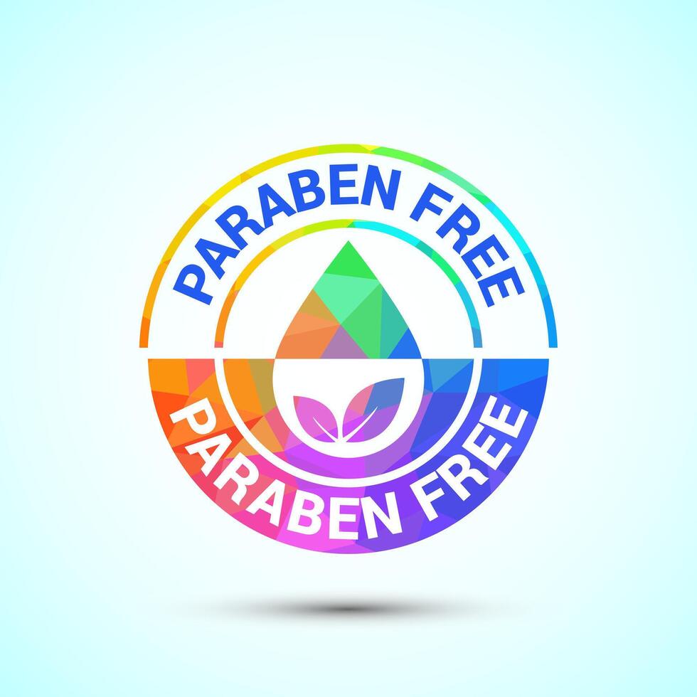 Low poly style Paraben free icon design illustration, suitable for product label vector