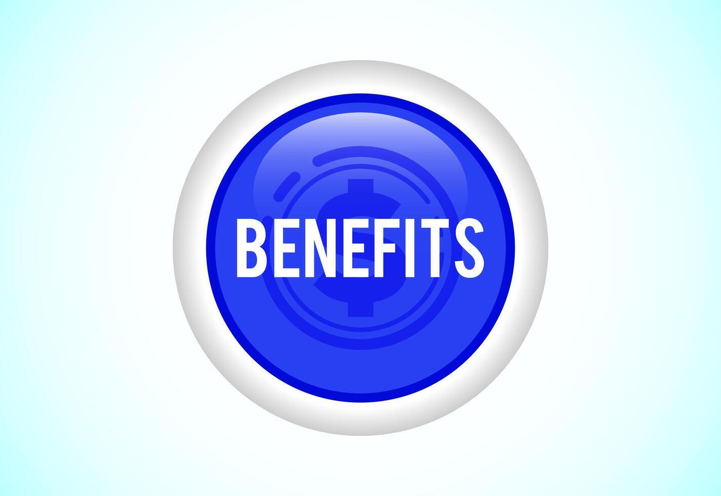 Benefits icon design illustration. Benefits button for mobile app vector