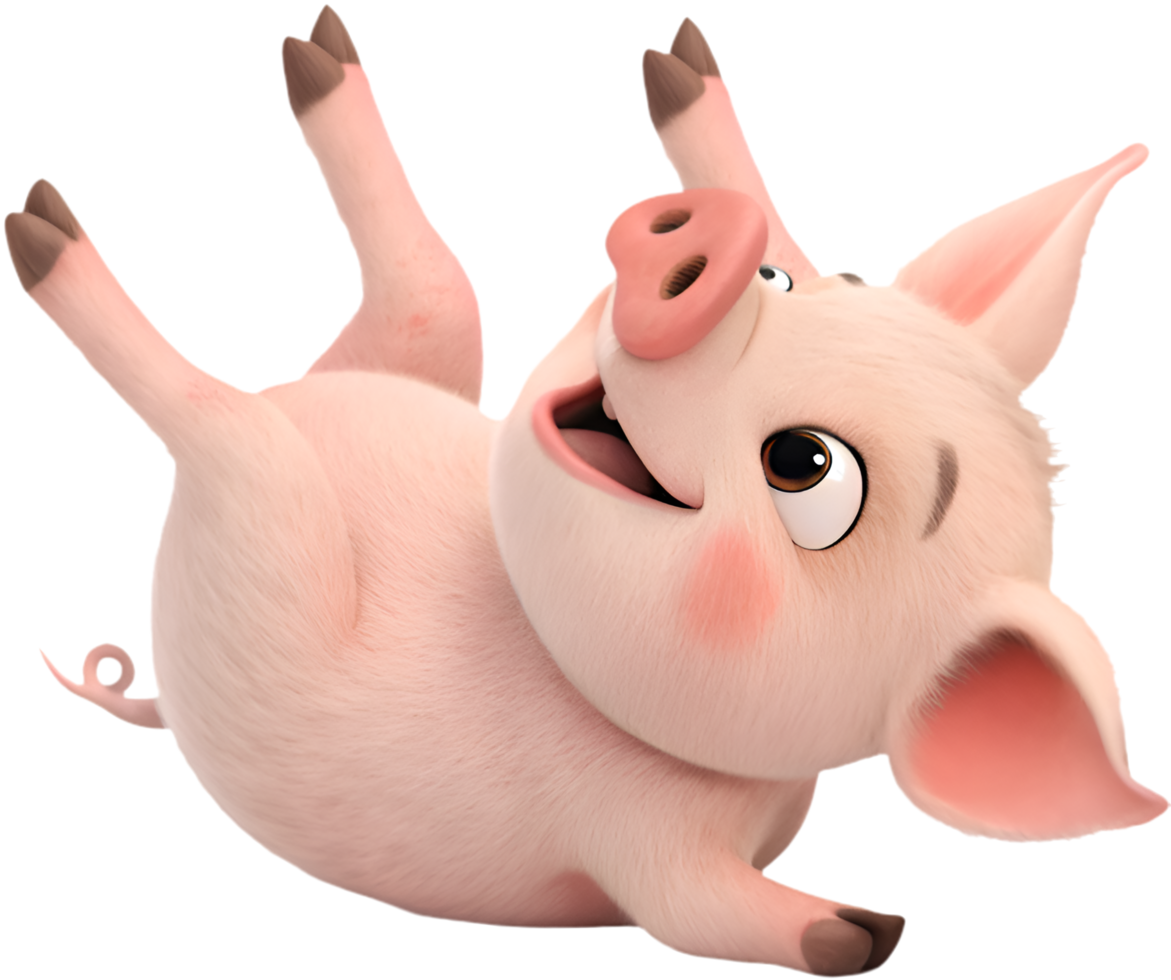 Tiny Piglet Illustration for Farm-Themed Party Invitations. . png