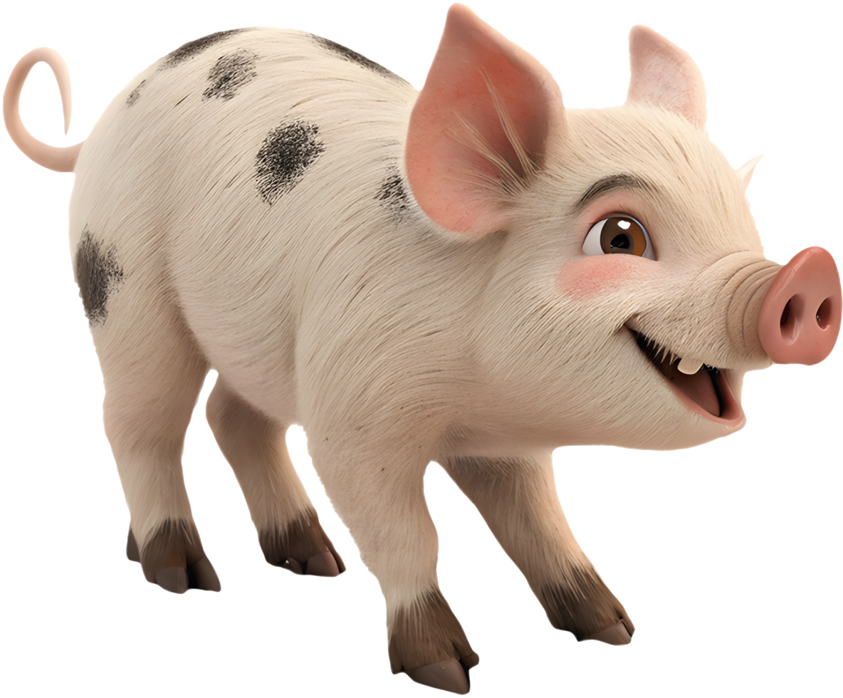 Lovely Cartoon Piglet Perfect for Social Media Posts. . png