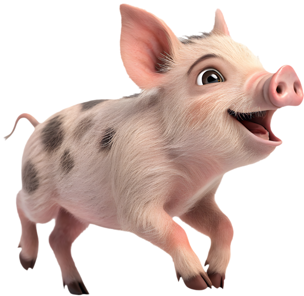 Cheerful Miniature Pig Illustration for Branding Artwork. . png