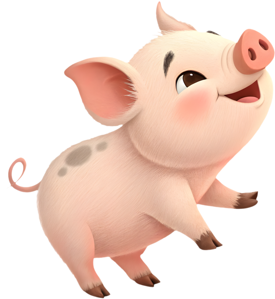 Cute Pig Character for Invitations and Craft Designs. . png