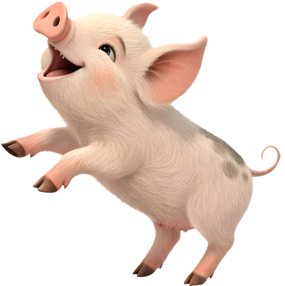 Smiling Cartoon Piglet Perfect for Kids Party Decor. . png