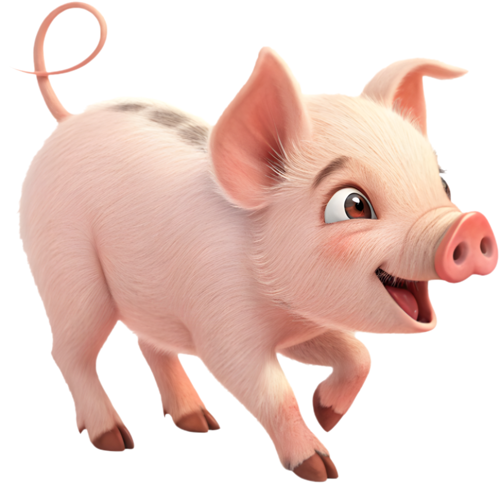 Cute Miniature Pig Character for Farm Animal Themes. . png