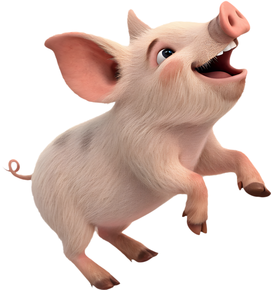 Lovely Cartoon Piglet Illustration Perfect for Craft Designs. . png