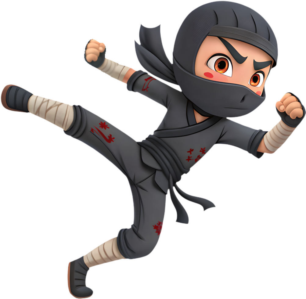 Smiling Ninja Clipart for Action-Packed Party Decor. . png