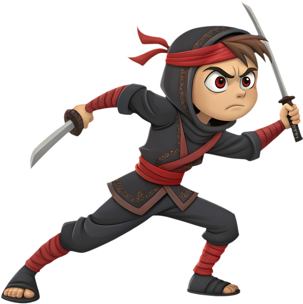 Playful Ninja Artwork for Action-Packed Craft Projects. . png