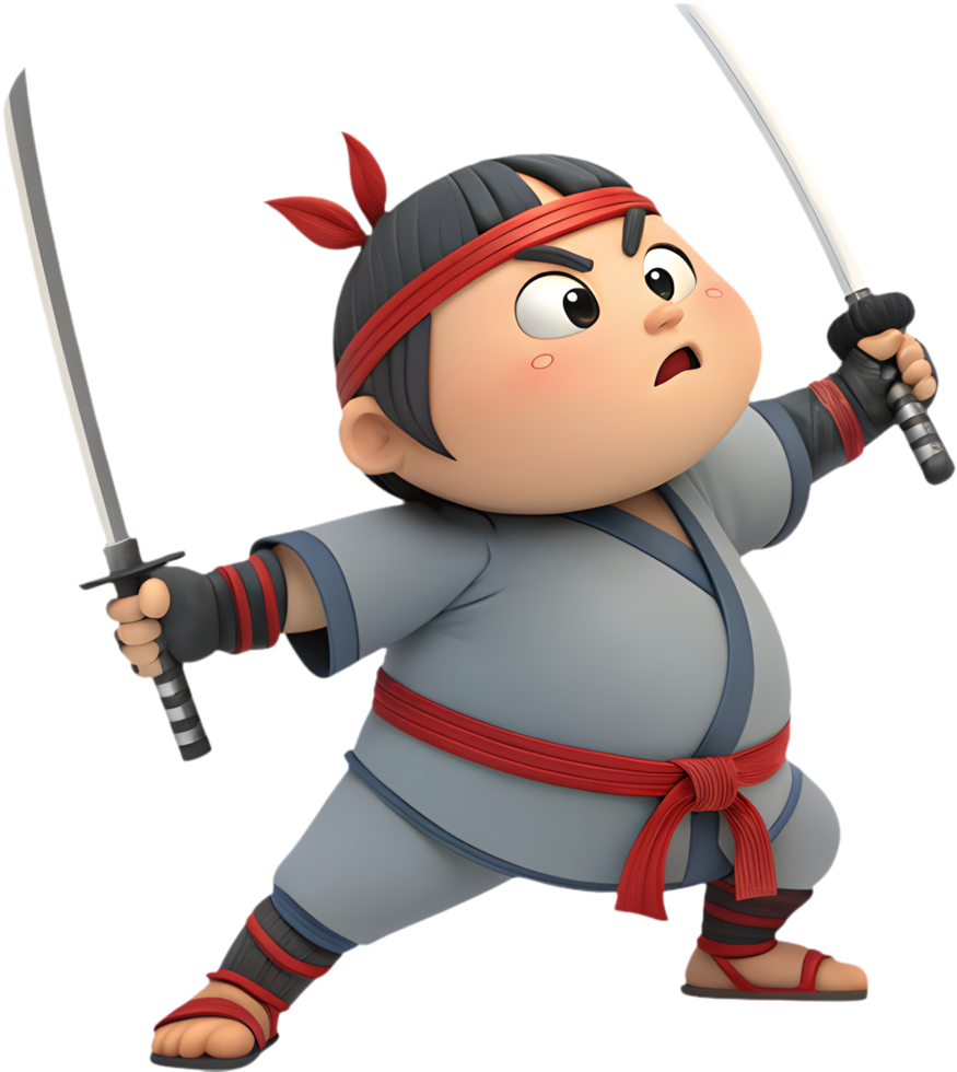Playful Ninja Warrior Clipart for Marketing Designs. . png