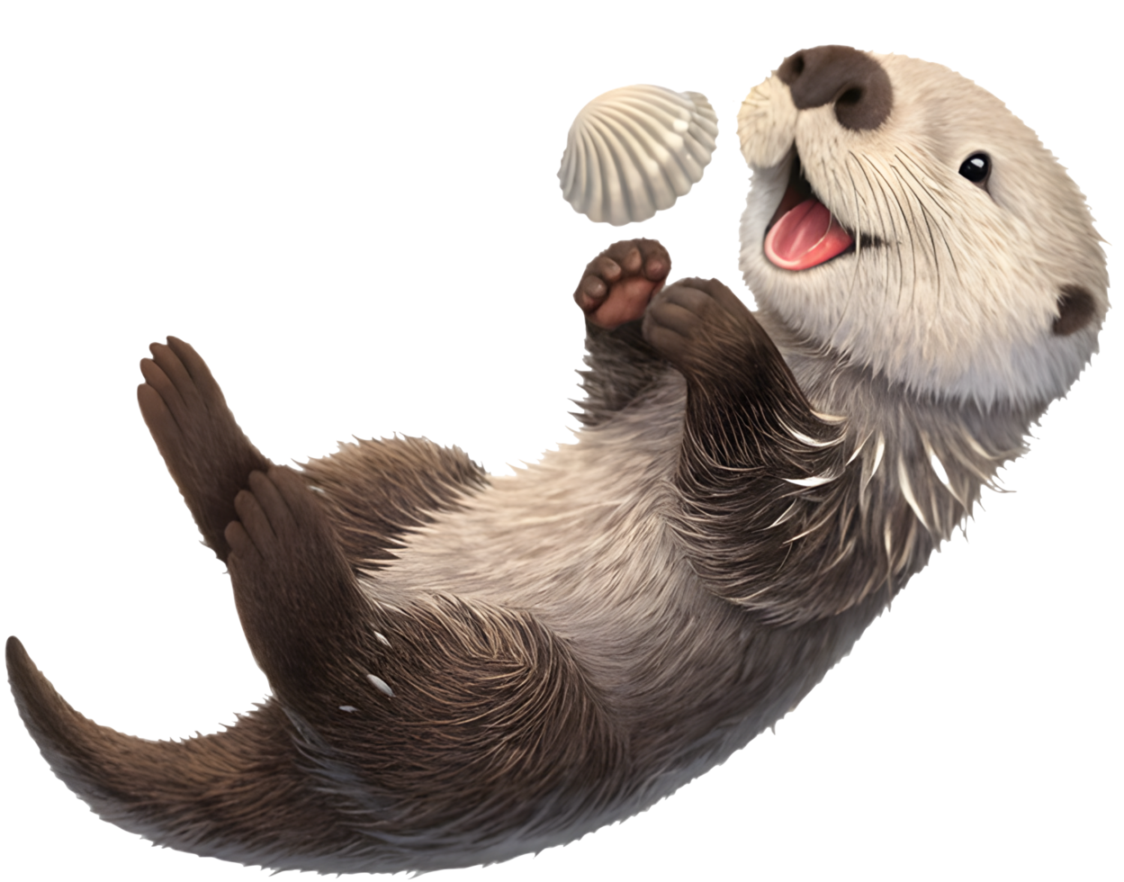 Charming Sea Otter Cartoon for Joyful Designs. . png