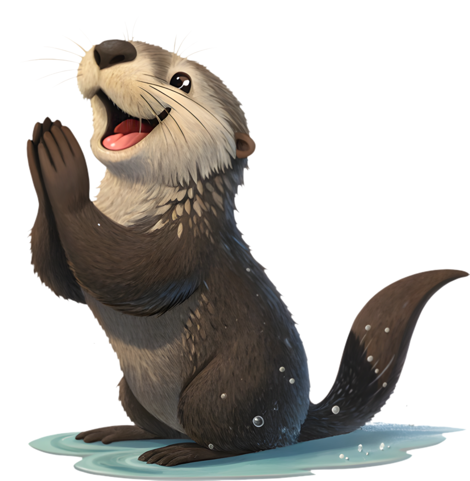 Cute Sea Otter Character Perfect for Playful Designs. . png