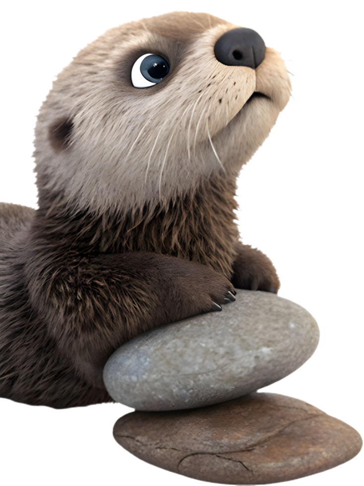 Adorable Cartoon Sea Otter Perfect for Cute Projects. . png