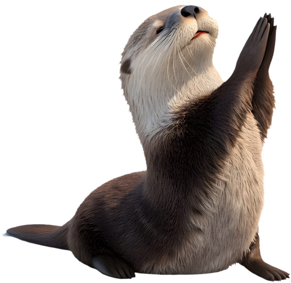 Playful Cartoon Sea Otter for Relaxing and Fun Designs. . png