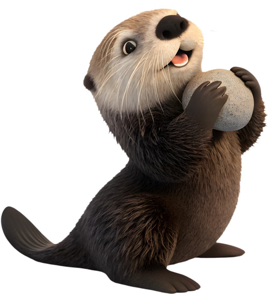 Fun and Playful Sea Otter Character for Designs. . png