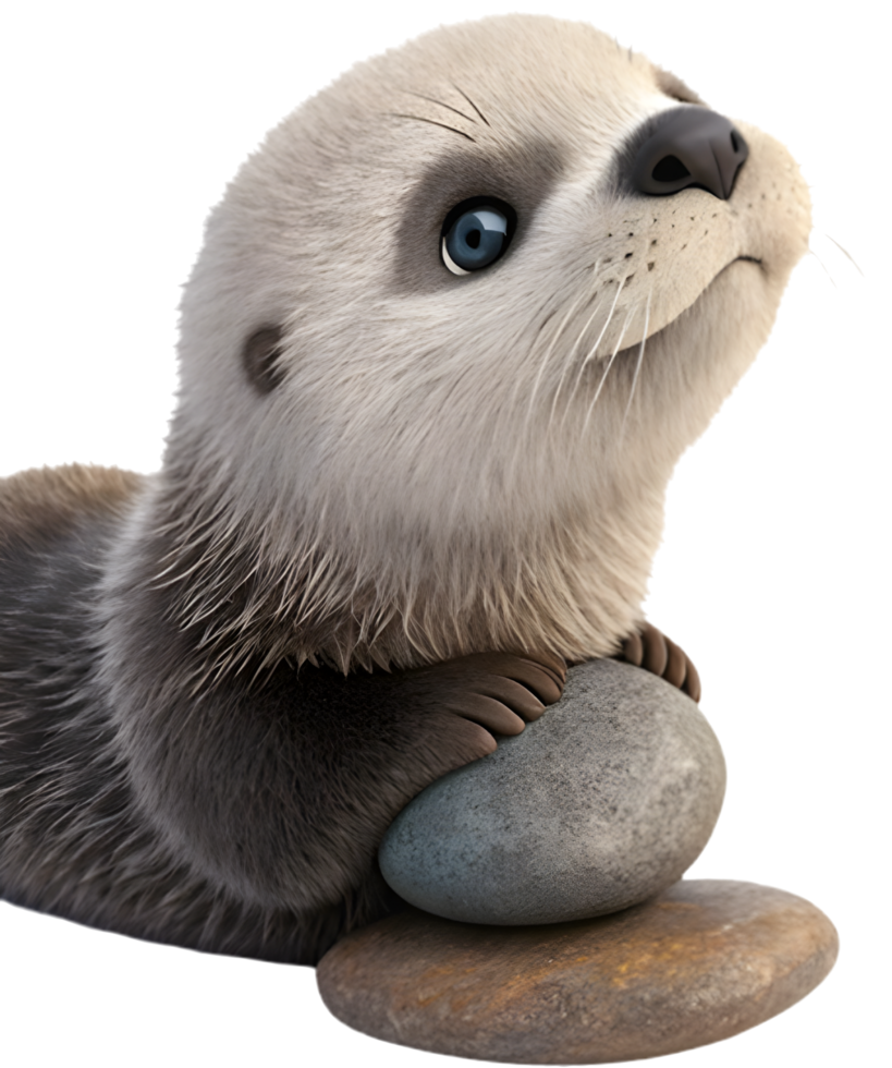 Sea Otter Cartoon with Playful Spirit for Designs. . png