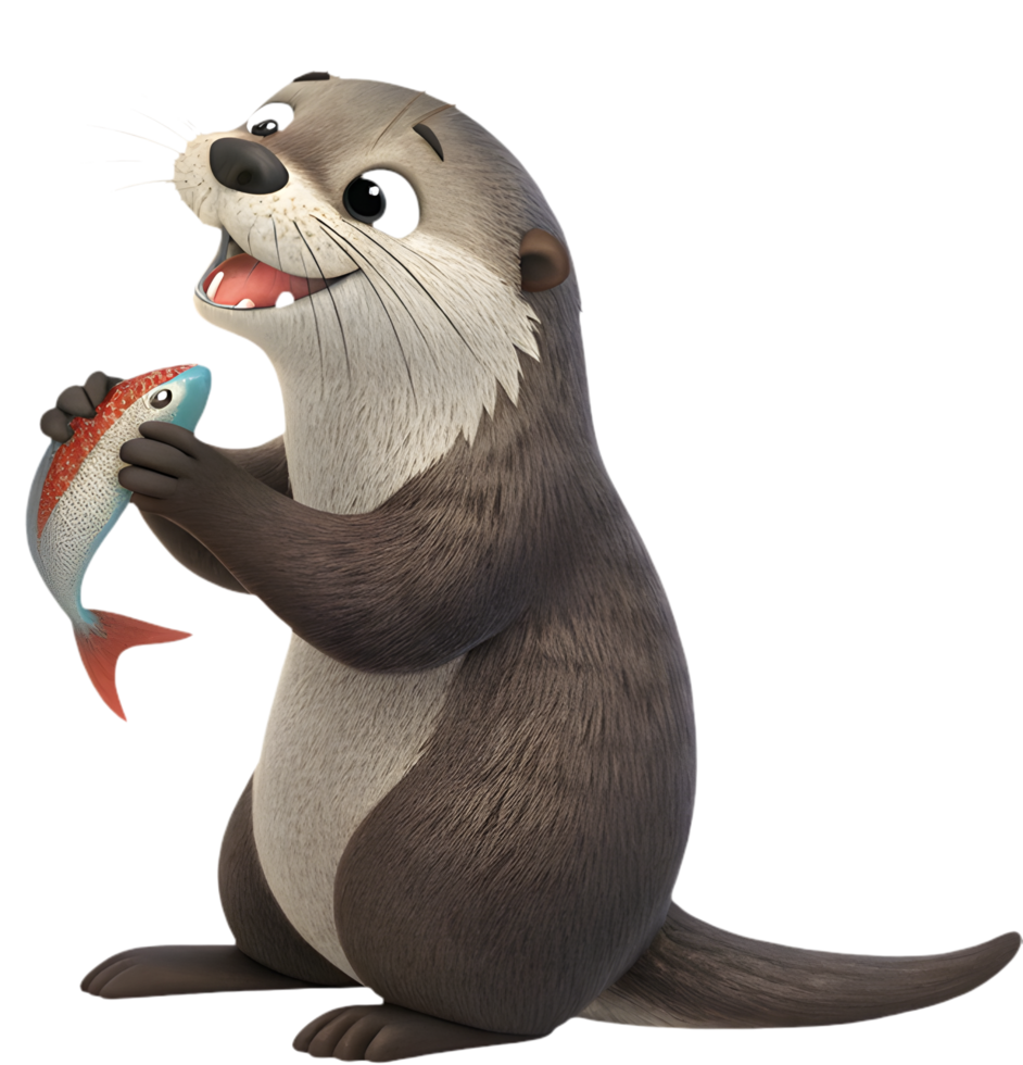 Charming Sea Otter Cartoon for Playful Design Ideas. . png
