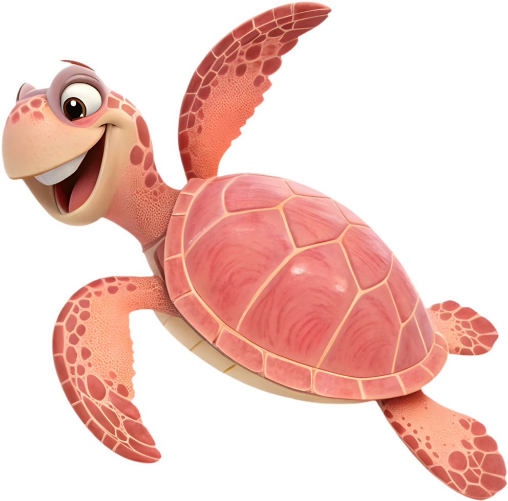 Cute and Playful Sea Turtle for Fun Illustrations. . png
