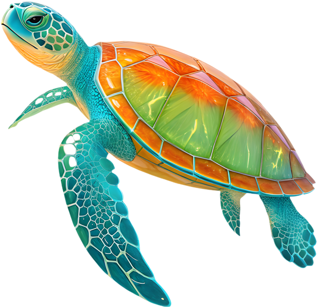 Playful Sea Turtle for Fun and Colorful Illustrations. . png