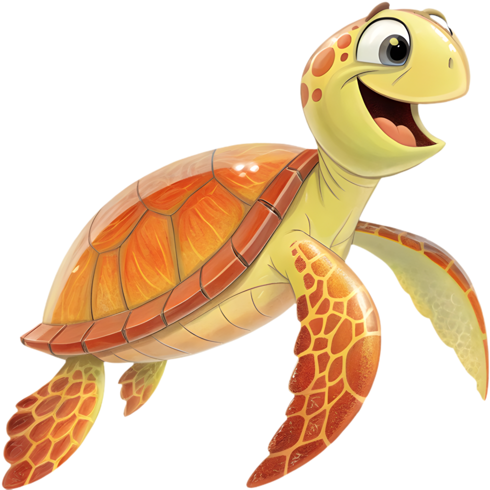 Friendly and Playful Sea Turtle for Fun Designs. . png