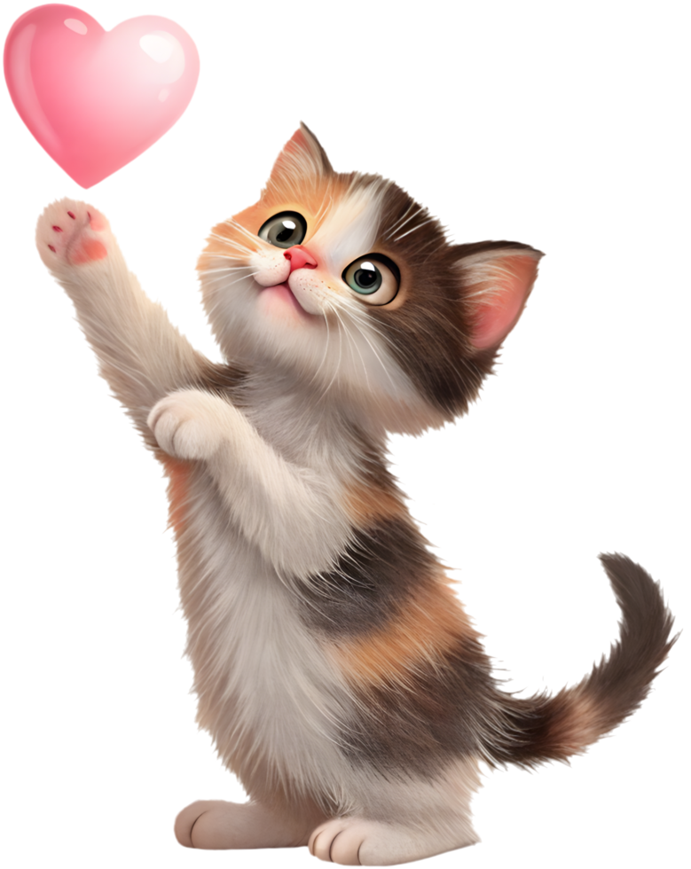 Heartwarming Kitten Sending Love for Fun Projects. . png