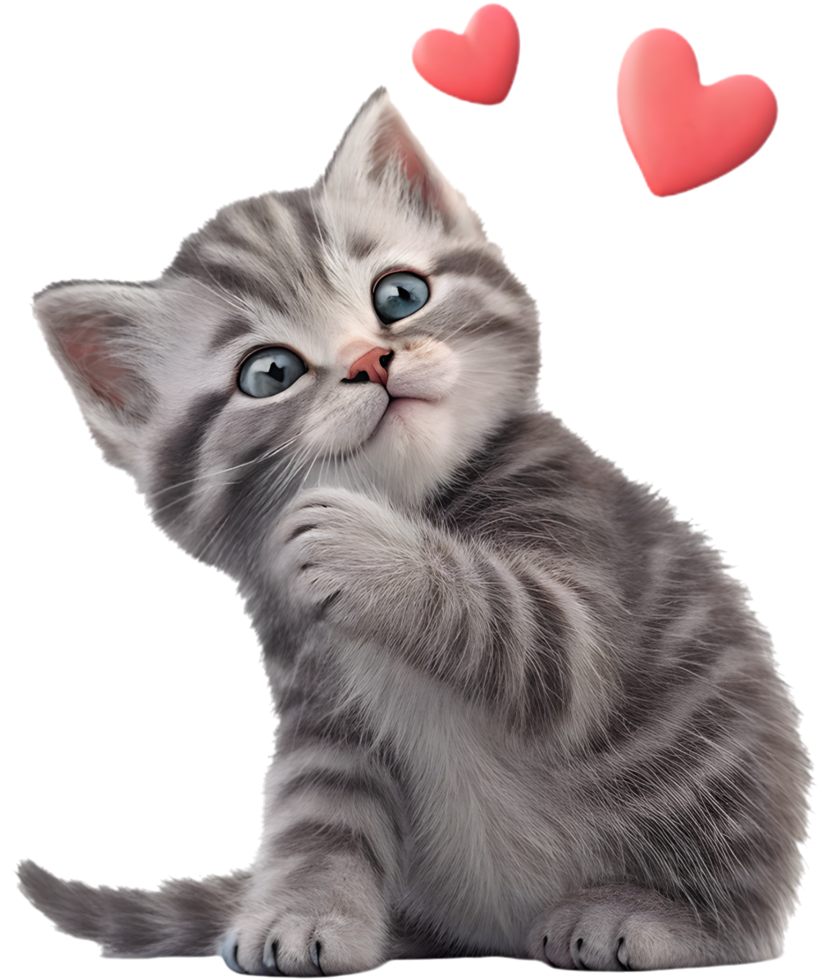 Love Kitten Clipart to Express Affection in Designs. . png