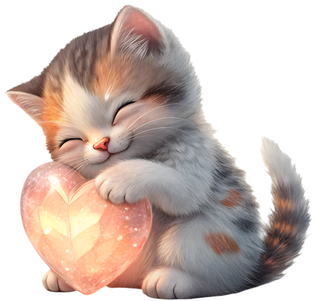 Love Kitten Clipart for Affectionate and Romantic Designs. . png
