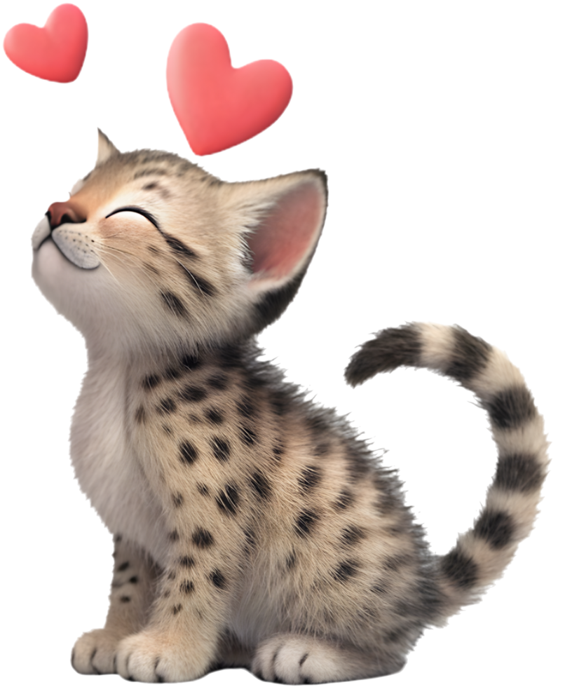 Sweet Adorable Kitten Sending Love for Cute Projects. . png