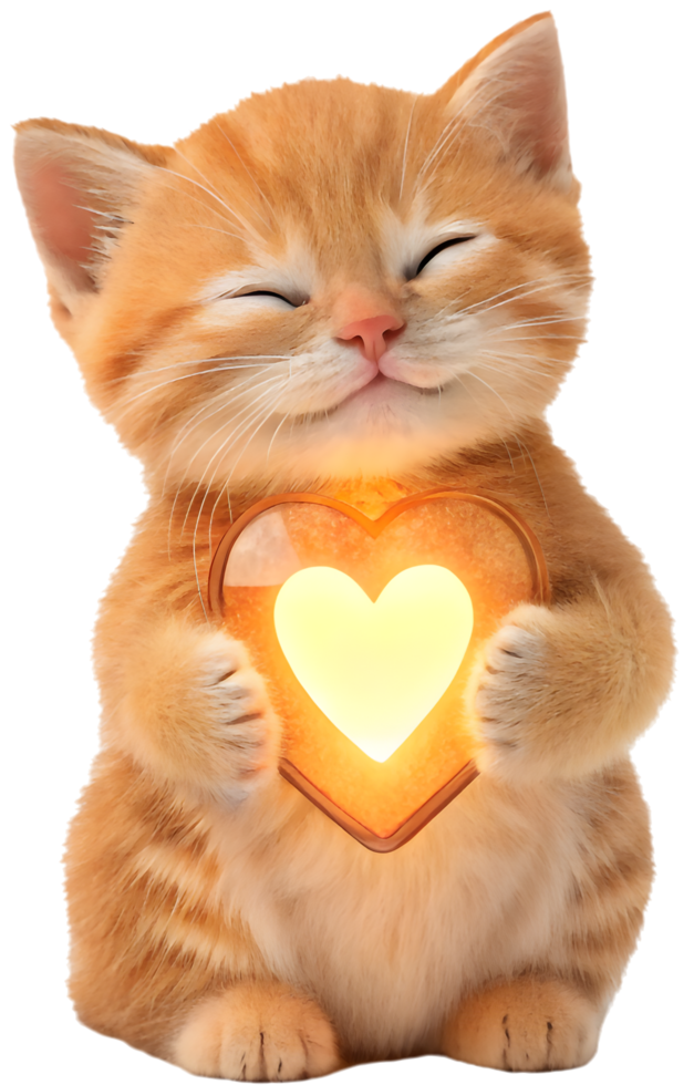 Affectionate Kitten Clipart to Express Love in Creations. . png